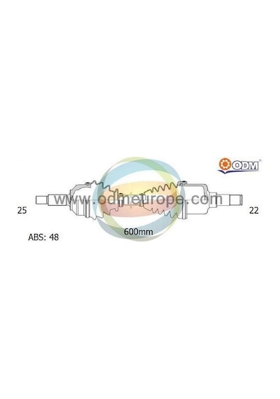ODM CT-8-8036A Ön Aks P206 98-10 1,6-16V Absli Sol Komple 48Dıs (25×596×22)