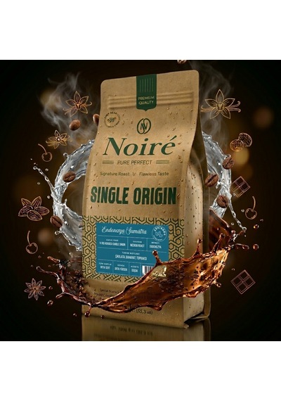 2'li Set Noire Endonezya Sumatra 1kg %100 Arabica Orta Sert, Çikolata & Baharat Topraksı Kahve Çekirdek
