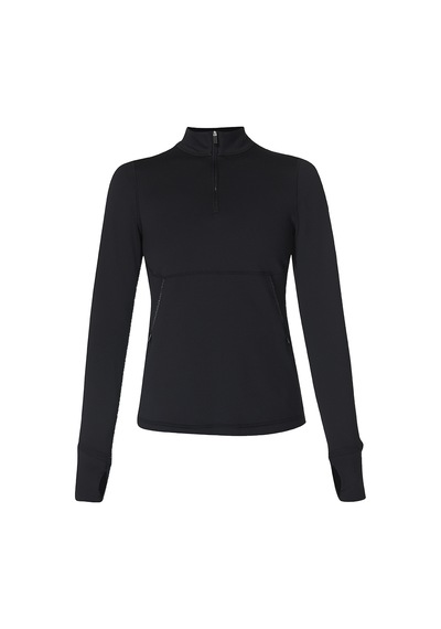 Sweaty Betty Sweaty Betty Therma Boost Running Half Zip Kadın Siyah Sweatshirt 6000 Siyah