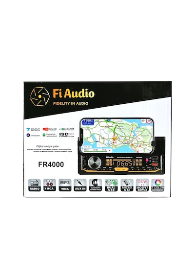 Fi Audio Fr4000 Telefon Standlı Bluetooth/usb/aux/sd/2 Anfi Çıkışlı Dijital Medya Çalar Oto Teyp