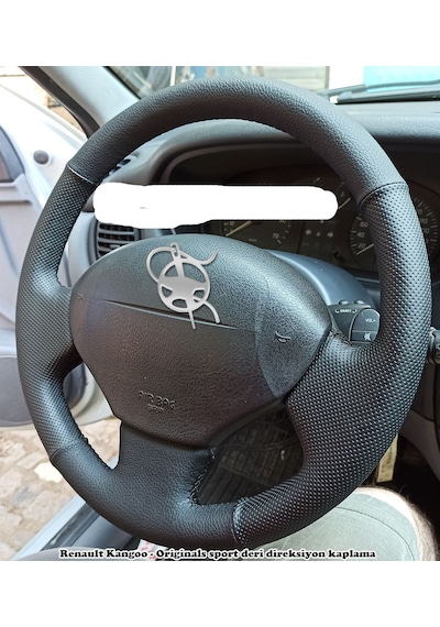Renault Kangoo- megane 1  derisi sökülmeden yapılmaya uygun spor direksiyon kılıfı siyah dikiş