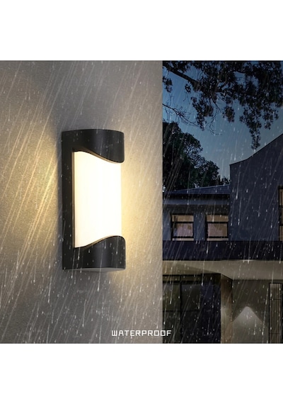 24 Watt Gün Işığı Ledli İç Ve Dış Mekan Apliği, Banyo, Teras, Veranda, Balkon, Kamelya, Bahçe Apliği Siyah