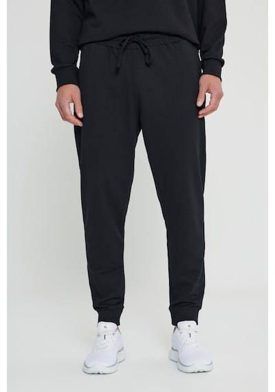AC&Co / Altınyıldız Classics Standart Fit Normal Kesim Pamuklu Baskılı Cepli Erkek Eşofman Altı Siyah