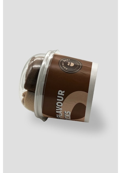 Defne Baby Cupcake Kutulu Premium Pamuklu Unisex Çocuk Patik Çorap Seti - Coffee Serisi Çok Renkli