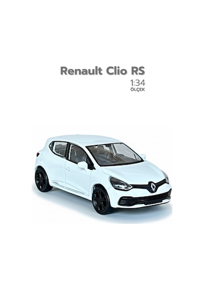 Beyaz 1:34 Ölçek Die Cast Kapıları Açılır Lisanslı Renault Clio Rs Oyuncak Metal Model Araba Çok Renkli