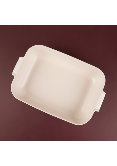 Aryıldız Elissa Dikdörtgen Fırın Kabı Mat Beyaz 36 Cm Çok Renkli