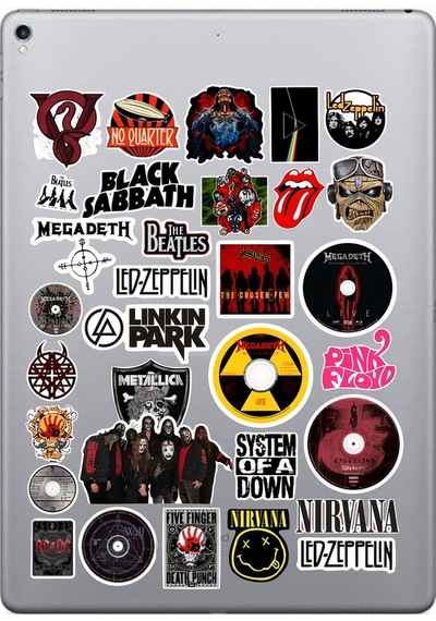 Rock Metal Sticker Paketi Bullet Journal Defter Çıkartma Ajanda Laptop Etiket Diğer