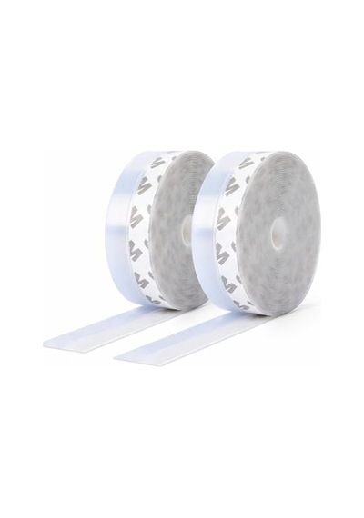 Tech 10 Metre Kapı Ve Pencere Bandı, Kendinden Yapışkanlı, Şeffaf Kapı Ve Pvc Pencere Fitili, Duşakabin, Cam, R 0.05 M