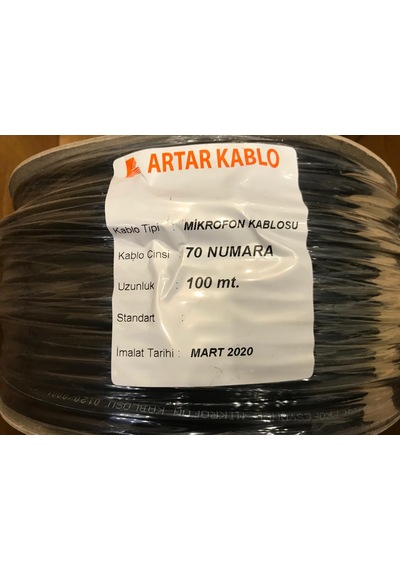 70 Numara Artar Mikrofon Kablosu 100 Metre Mono Yumuşak. Silikon