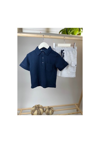 Poala Kids Lacivert Polo Yaka Set