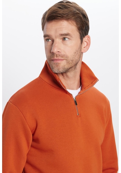 Tudors Unisex Relax Fit Rahat Kesim Pamuklu İçi Polarlı Yarım Fermuarlı Kiremit Renk Dik Yaka Sweatshirt-31451 Kiremit Tudors Unisex Relax Fit Rahat Kesim Pamuklu İçi Polarlı Yarım Fermuarlı Kiremit Renk Dik Yaka Sweatshirt-31451 Kiremit
