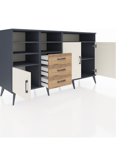 Hyperion Konsol 7 Raflı 3 Çekmeceli 3 Kapaklı 176x44x99 Antrasit- Antrasit-aytaşı/çam Hyperion Konsol 7 Raflı 3 Çekmeceli 3 Kapaklı 176x44x99 Antrasit- Antrasit-aytaşı/çam