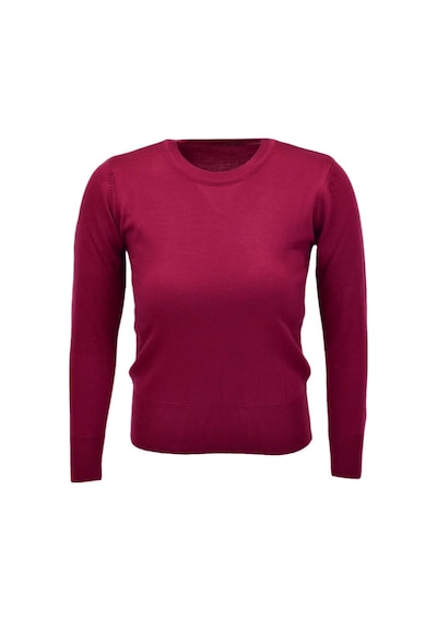 Kadın Sıfır Yaka Spor Kazak Bgl-st04085 Bordo