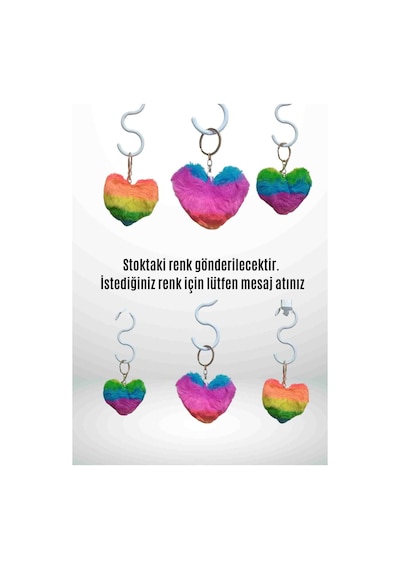 Anahtarlık Peluş Kalp Sevgi Dolu Tasarım