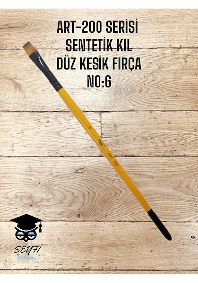Art-200 Serisi Sentetik Düz Kesik Kıl Fırça No:6