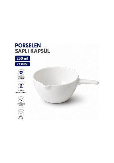 Porselen Saplı Kapsül 250 Ml Kaserol