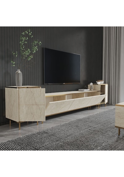 İmaj Tv Ünitesi Ve Komodin Set Traverten/gold, Oturma Odası Set, Tv Sehpası - Traverten Traverten İmaj Tv Ünitesi Ve Komodin Set Traverten/gold, Oturma Odası Set, Tv Sehpası - Traverten Traverten