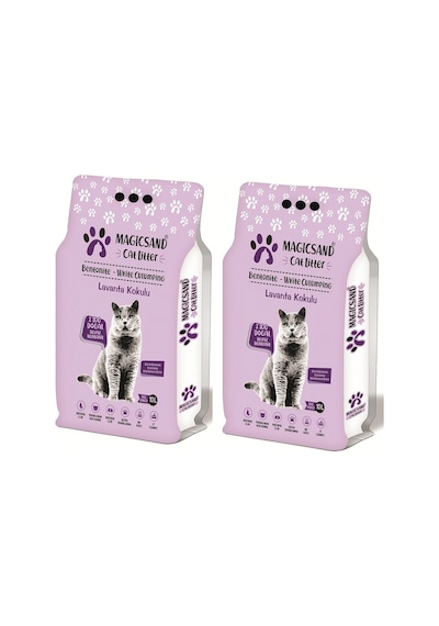 Magicsand Lavanta Kokulu İnce Taneli Topaklaşan Bentonit Kedi Kumu 2 x 10 L