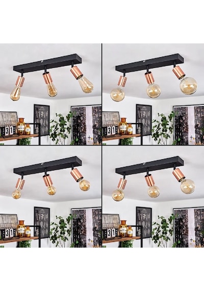 Riolıght Modern2 Siyah2 3xe27 Duylu Mafsallı Hareketli Başlık Glop Ampul Hariç Metal Spot Avize Siyah