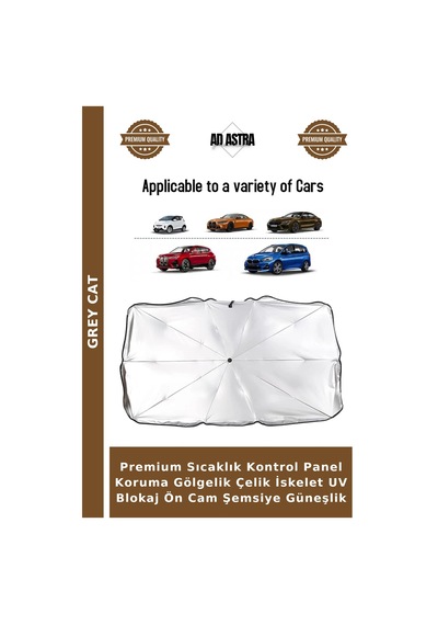 Premium Sıcaklık Kontrol Panel Koruma Gölgelik Çelik İskelet Uv Blokaj Ön Cam Şemsiye Güneşlik