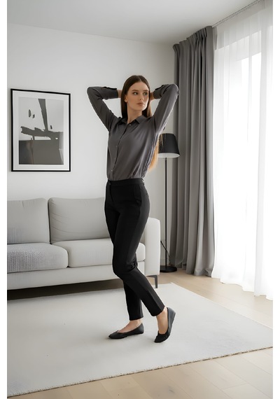 Modeva Global Modern Duruşlu Şık Oversize Gri Gömlek Gri