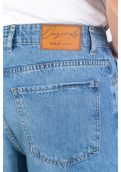 HLT Jeans Erkek Açık Mavi Baggy Fit Rahat Kesim %100 Pamuk Denim Loose Jeans Kot Şort Arthur-Açmavi 001