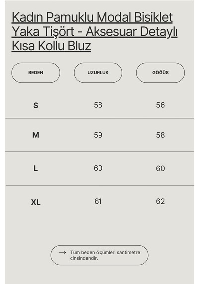 Wild Bee Kadın Mint Yeşili Aksesuar Detaylı Pamuklu Modal Bisiklet Yaka Kısa Kollu Bluz