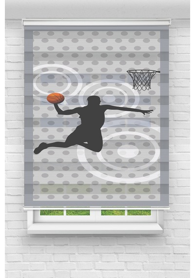 Perdecizade Enxboy Basketbol Dijital Baskılı Zebra Perde-cocuk Odası-stor Perde Renkli