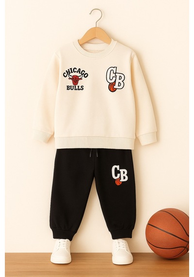 Beka Kids Erkek Çocuk Kalın Pamuklu Kumaş Baskı Detaylı Sweatshirt Pantolon Alt Üst Takım Siyah Beka Kids Erkek Çocuk Kalın Pamuklu Kumaş Baskı Detaylı Sweatshirt Pantolon Alt Üst Takım Siyah
