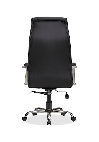 Deri Ofis Koltuğu Bilgisayar - Ofis - Müdür - Büro - Makam Çalışma Koltuğu Krom Ayaklı Siyah