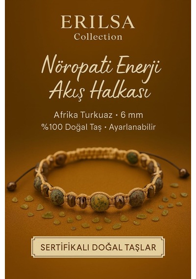 Sertifikalı Nöropati  Akış Halkası Afrika Turkuaz Doğal T Çok Renkli