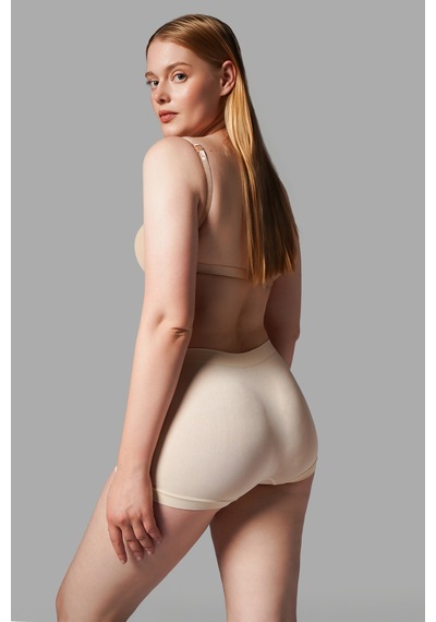 Fit Women Kadın Boxer Toparlayıcı İz Yapmayan Seamless Örme Boxer 2001 Bej