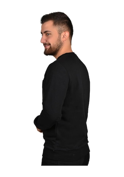 Manta 5323 Cep Baskılı Sweatshirt-25663-siyah Siyah
