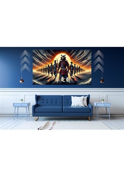 Ti-play Kanlı Ay Ve Ejderha 60x90cm Modern Samuray Pvc Çerçevesiz Tablo