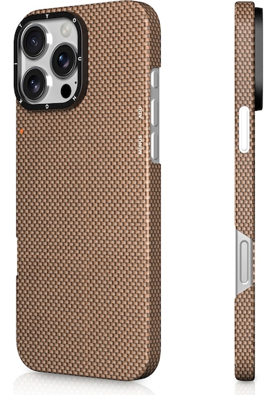 Apple Uyumlu iPhone 16 Pro Max Kılıf Magsafe Aramid Fiber Youngkit 1500d Kevlar Extreme Wing Titanyum-gold