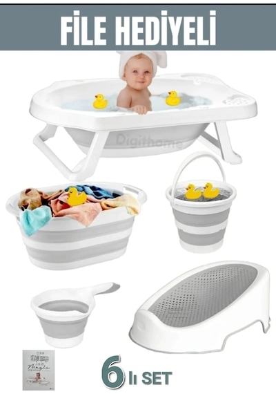 Katlanır Bebek Küvet Set Fileli 6'lı