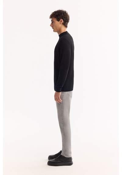 Avva Erkek Siyah Bisiklet Yaka Soft Touch Dokulu Triko Regular Fit Kazak A52y5028