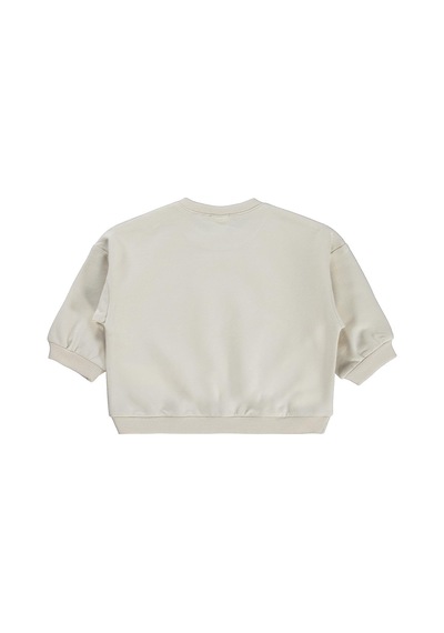 Civil Baby Civil Basic Kalp Etiketli 6-18 Ay Sweatshirt - Bej Açık Bej