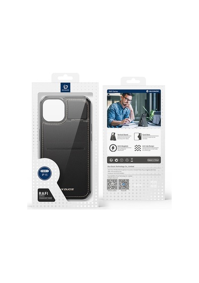 Dux Ducis Apple Uyumlu iPhone  15 Plus Rafi Series Magsafe Premium Deri Kılıf