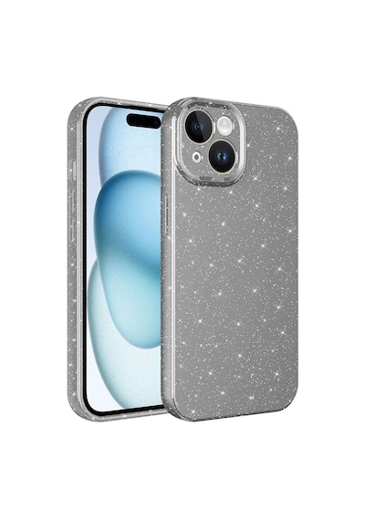 Apple Uyumlu iPhone 15 Kamera Korumalı Simli Lüks Zore Koton Kılıf-gri Gri Gri