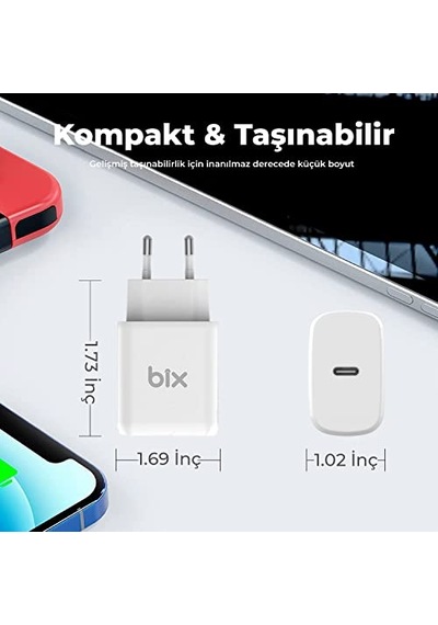 Bx-pd20ta 20w Pd Type-c Hızlı Şarj Adaptörü Huawei Hızlı Şarj Protokolü Destekli, İphone 15 / İphone 15 Pro Max