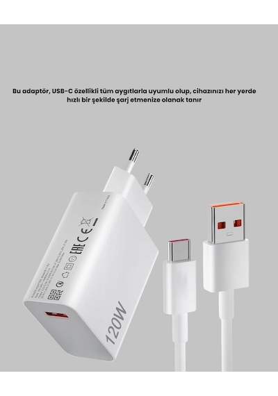120w Ultra Hızlı Şarj Adaptörü Usb-c Destekli Güçlü Şarj Teknolojisi