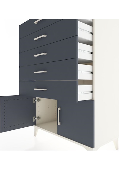 Hyperion Dolap 5 Çekmeceli 2 Kapaklı 88x44x134 Aytaşı-antrasit Aytaşı