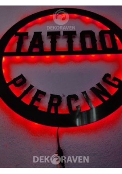 Tatto & Piercing Led Işıklı Tablo-iç Mekan Tabela