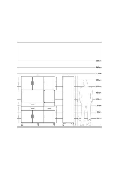 Hyperion Dolap 9 Raflı 3 Çekmeceli 6 Kapaklı 132x44x195 Çam-a... Çam Hyperion Dolap 9 Raflı 3 Çekmeceli 6 Kapaklı 132x44x195 Çam-a... Çam