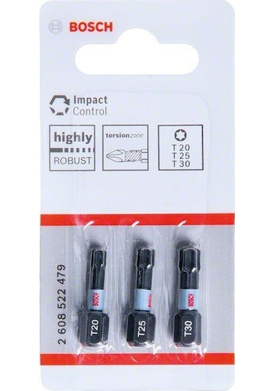 Bosch Impactc Torx Bits Ucu T20/25/30x25 Mm 3'lü 2608522479