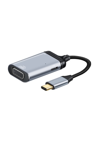 Type-c'den Hdtv/vga/dp'e Kısa Kablo Çok İşlevli Pd Şarjlı Alüminyum Kasa Dönüştürücü