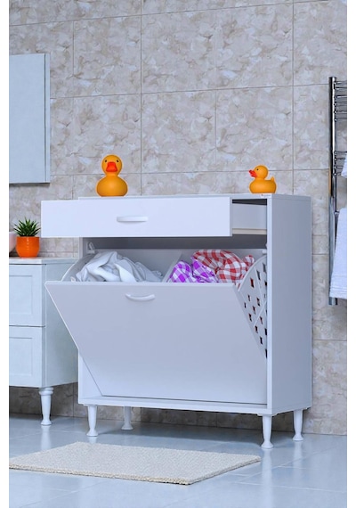 Eliusta Asil 70 Cm Kirli Çamaşır Sepetli Banyo Dolabı 1 Çekmeceli Mutfak Çok Amaçlı Dolap 70x88x32,5 Cm Beyaz Eliusta Asil 70 Cm Kirli Çamaşır Sepetli Banyo Dolabı 1 Çekmeceli Mutfak Çok Amaçlı Dolap 70x88x32,5 Cm Beyaz