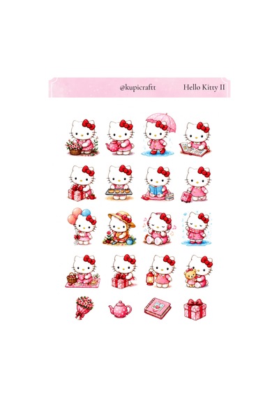 2 Sayfa Hello Kitty Sticker Seti- Hello Kitty 0