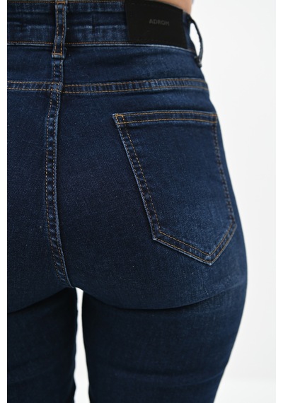 Kadın Yüksek Bel Lacivert Jean Pantolon 6178-23 001